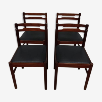 Lot de 4 chaises bois et skaï