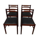 Lot of 4 chairs wood and skai