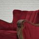 1950s, Danish relax armchair, furniture velour, carved oak wood.