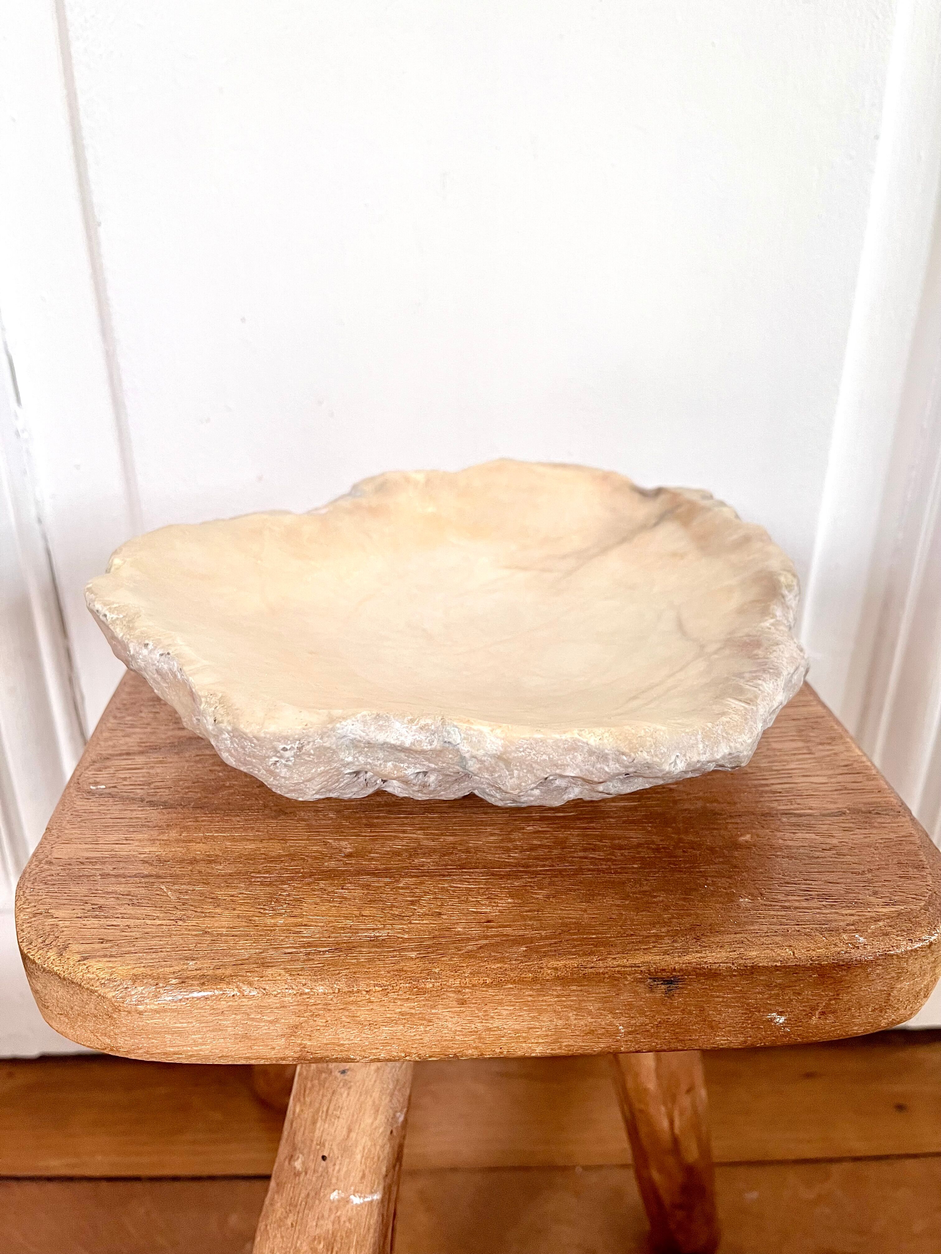 Large ashtray dish made of marbled alabaster.