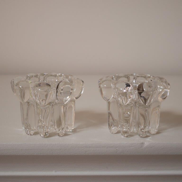 Set of 2 glass candle holders, REIMS