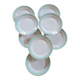8 Lunéville Régence green water gold flat plates circa 1960