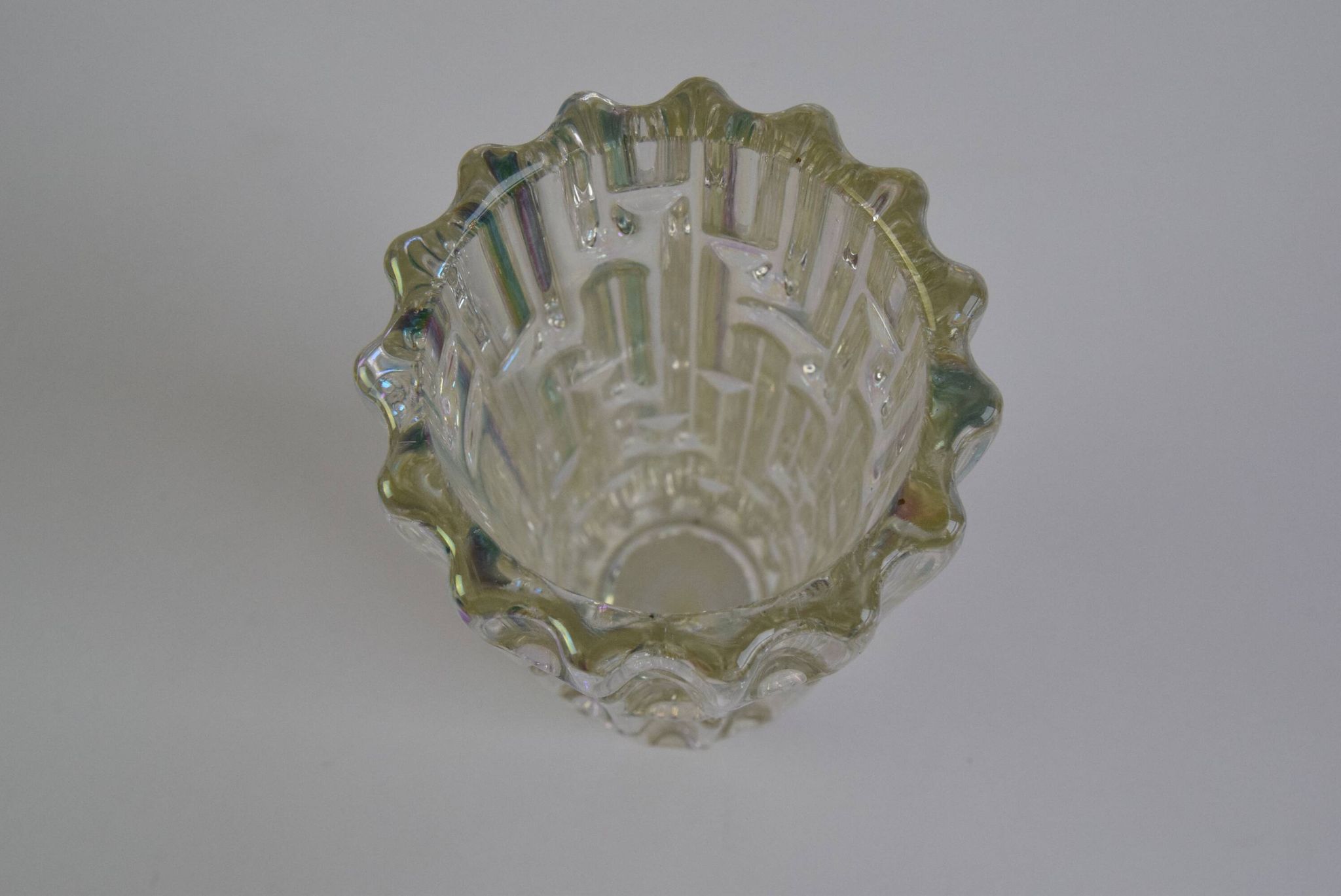 Original Frantisek Vizner Glass ´Maze´ Vase for sklo union Rosice 1960s