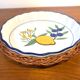 Vintage pie mold and wicker pan