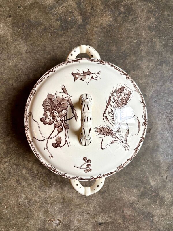 Petite soupière HB & Cie en terre de fer marron