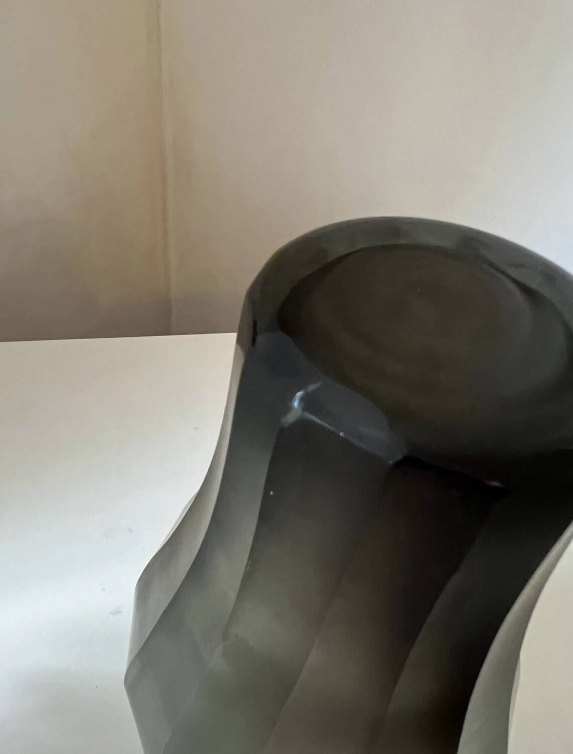 Vintage frosted grey vase