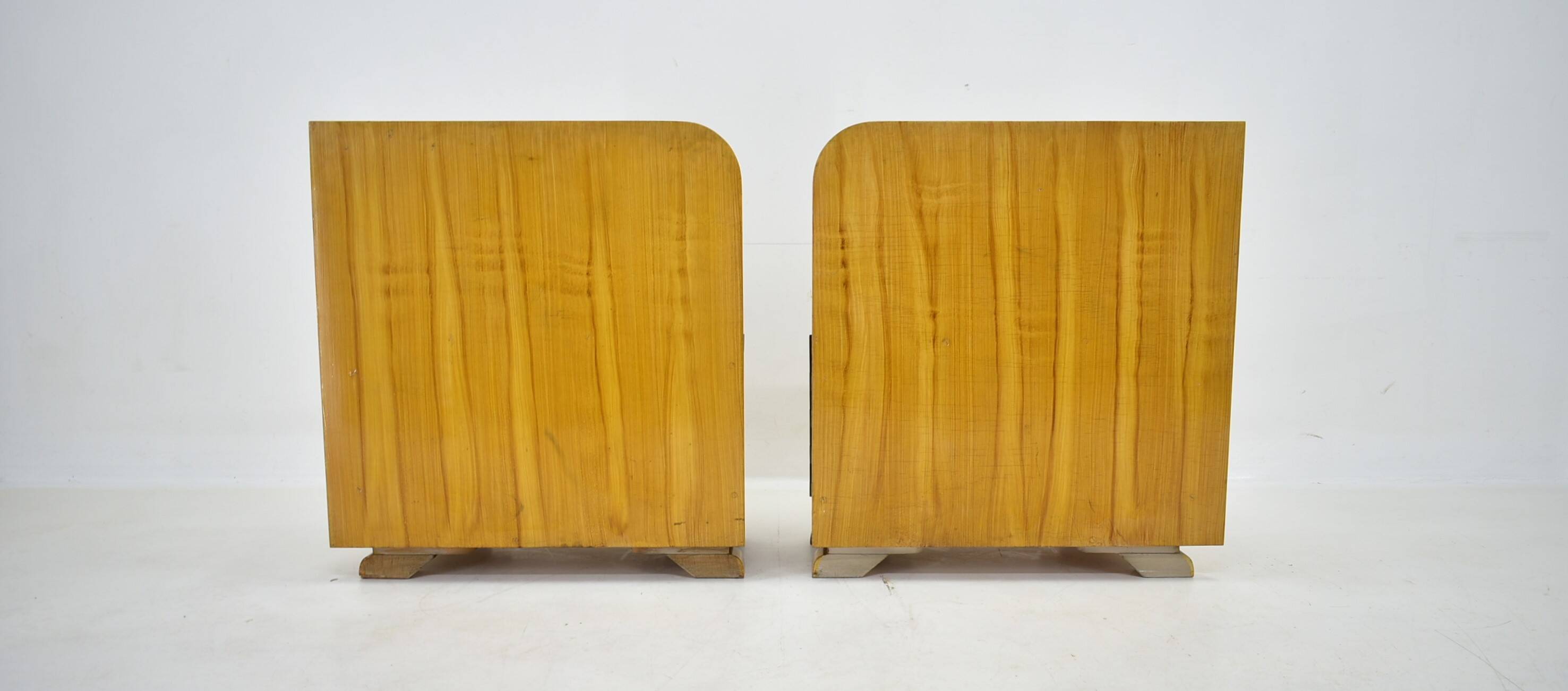 1939s set of Art Deco bedside tables, Czechoslovakia
