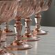 10 Vintage Twisted Pink Glass Champagne Coupes