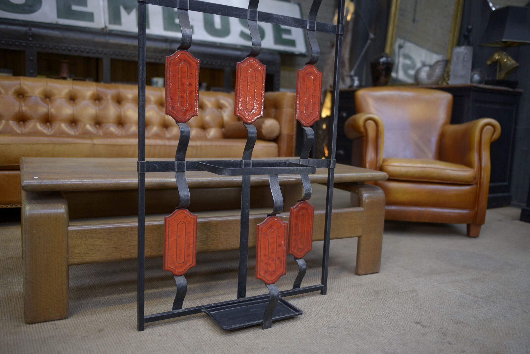 Vintage coat rack in ceramic and metal 1960