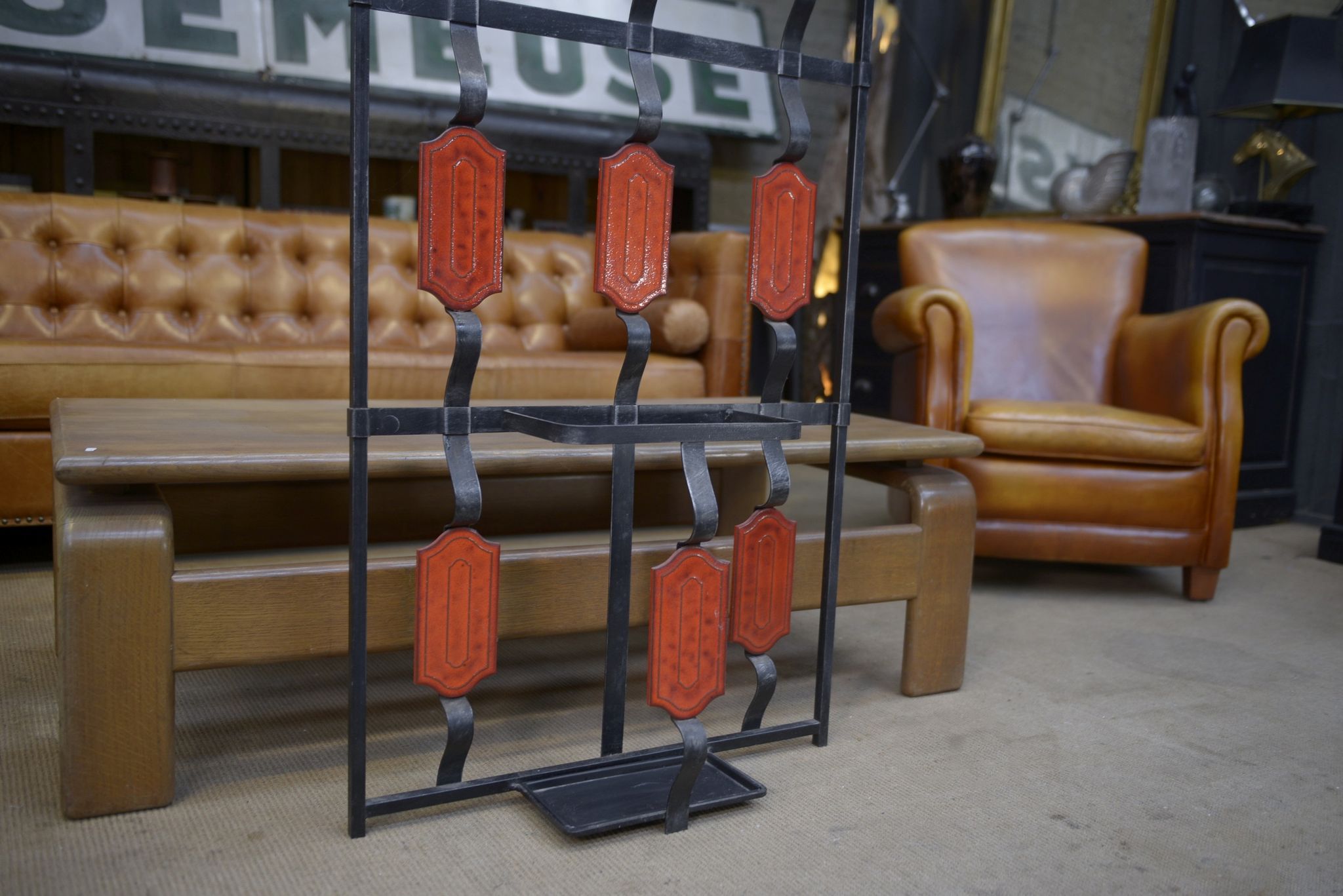 Vintage coat rack in ceramic and metal 1960