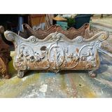 Pair of enamelled cast iron planters from 1900 from Charleville-Mézières