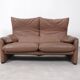 Set of Cassina Maralunga 2 seaters in mocca leather