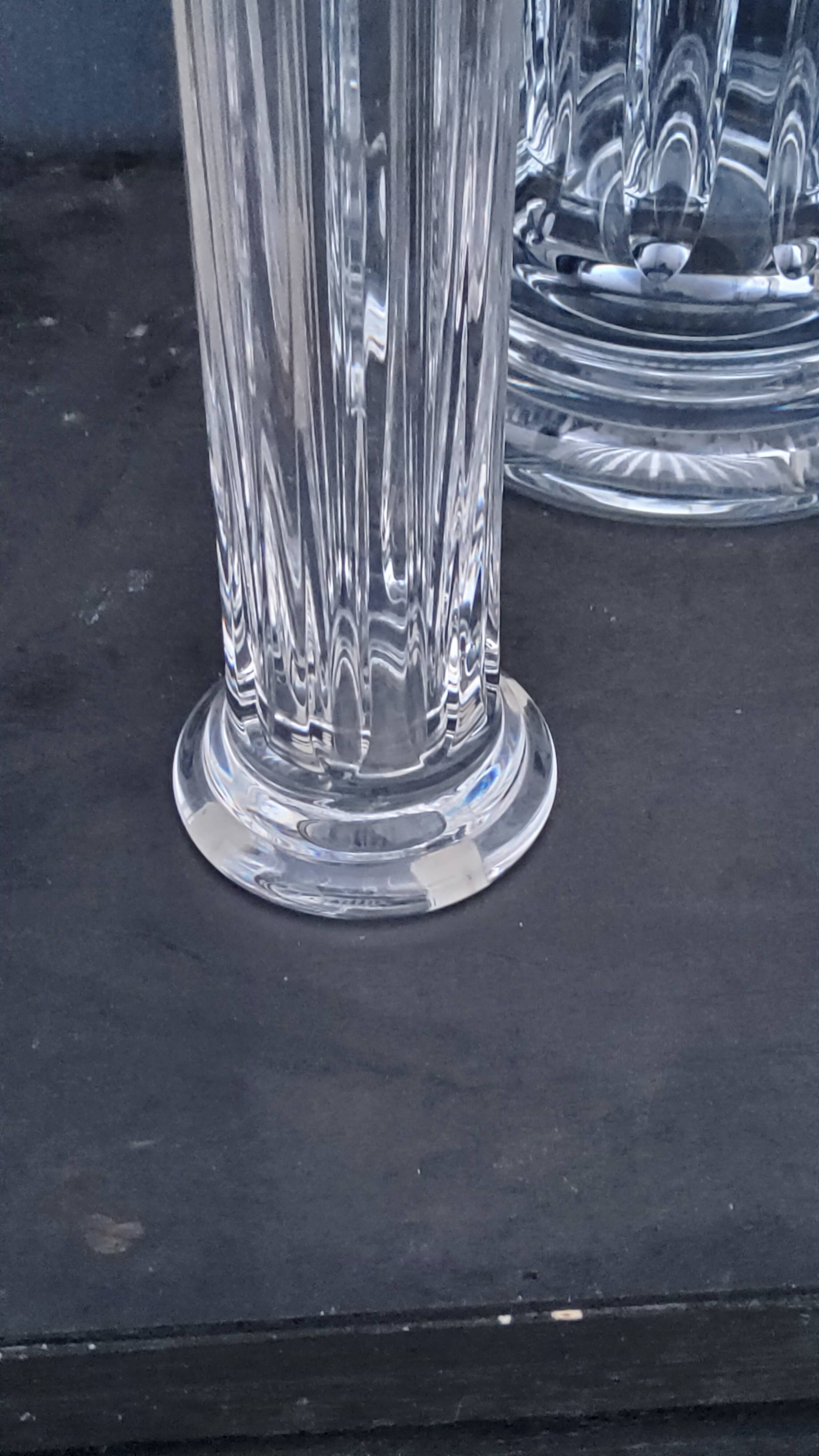 Set of 3 Daum crystal vases model Cythère from the 80s