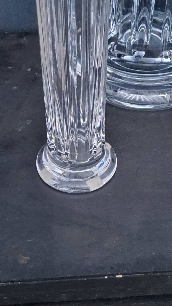 Set de 3 vases en cristal Daum modèle Cythère des années 80