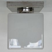 Ceiling lamp / flush mount 'Bauhaus in chrome and glass, 1930s