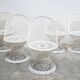 Garden table and 5 vintage fiberglass chairs by Russell Woodard