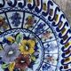 Openwork ceramic dish, hand-painted, Alcobach, Portugal, 35 cm diameter