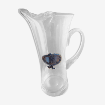 Pitcher blown glass with pewter