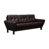 Three-seater brown Danish leather sofa.