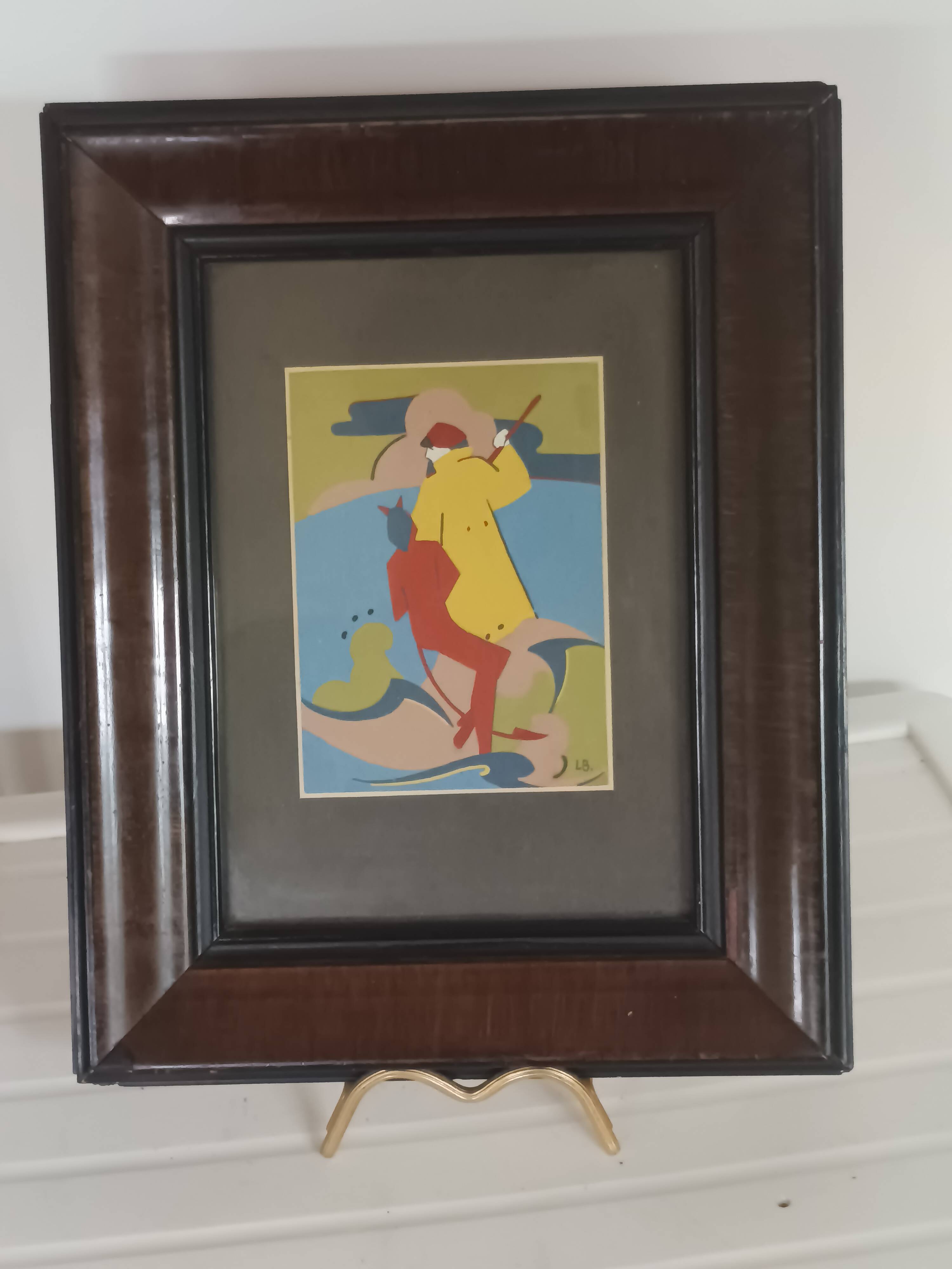 Pair of antique paintings – Russian illustrations – Pushkin – antique frames