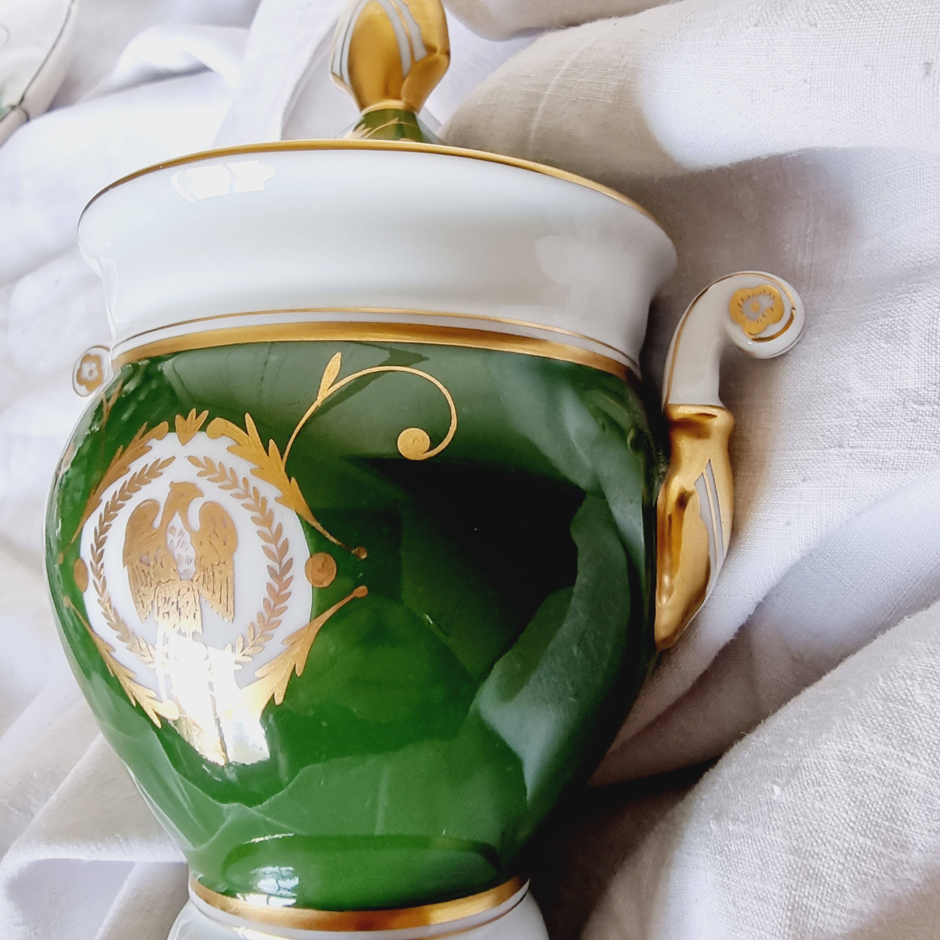 Limoges Porcelain Bombonera Lafarge or Empire Style Tibor or Napoleon