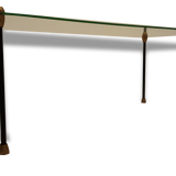 Glass table with brass tip