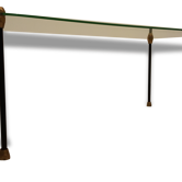 Glass table with brass tip