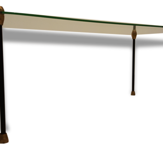 Glass table with brass tip