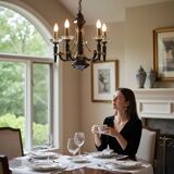 Lustre Lampart en laiton et cristal, années 1970