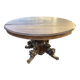 Oval hunting table in solid wood with dragon decoration.