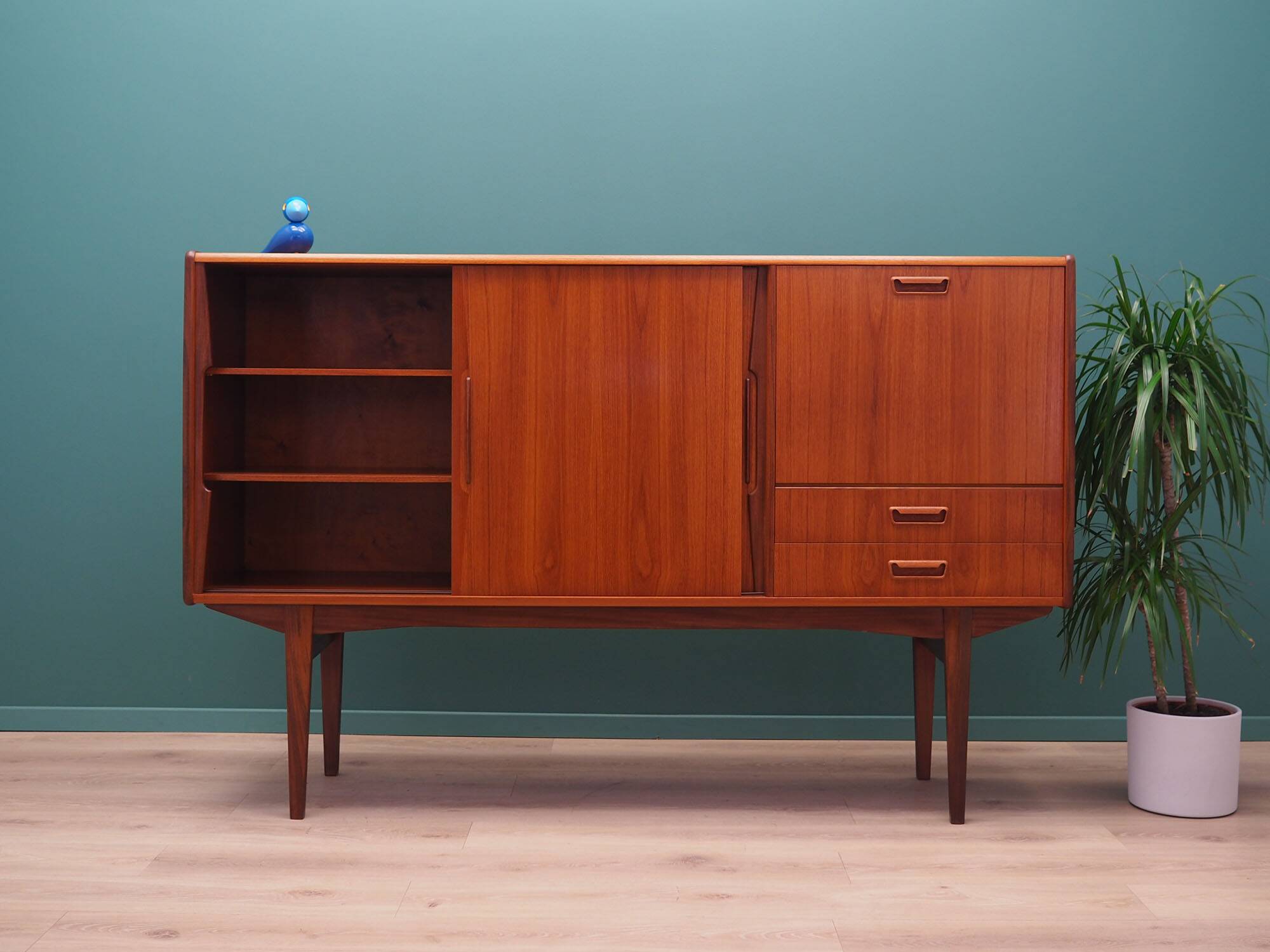 Teak highboard, Danish design, 1960s, production: Denmark