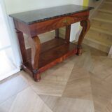 console-style empire/restauration-à crosses-fond de miroir-pieds griffes