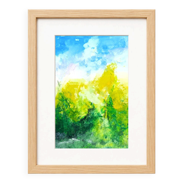 Peinture abstraite originale – paysage lumineux – 15,5 x 24 cm
