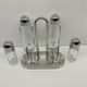 Alessi – 5070 – Ettore Sottsass – Condiment set – Stainless steel & glass