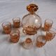 Rosaline carafe liqueur service and 12 glasses salmon pink