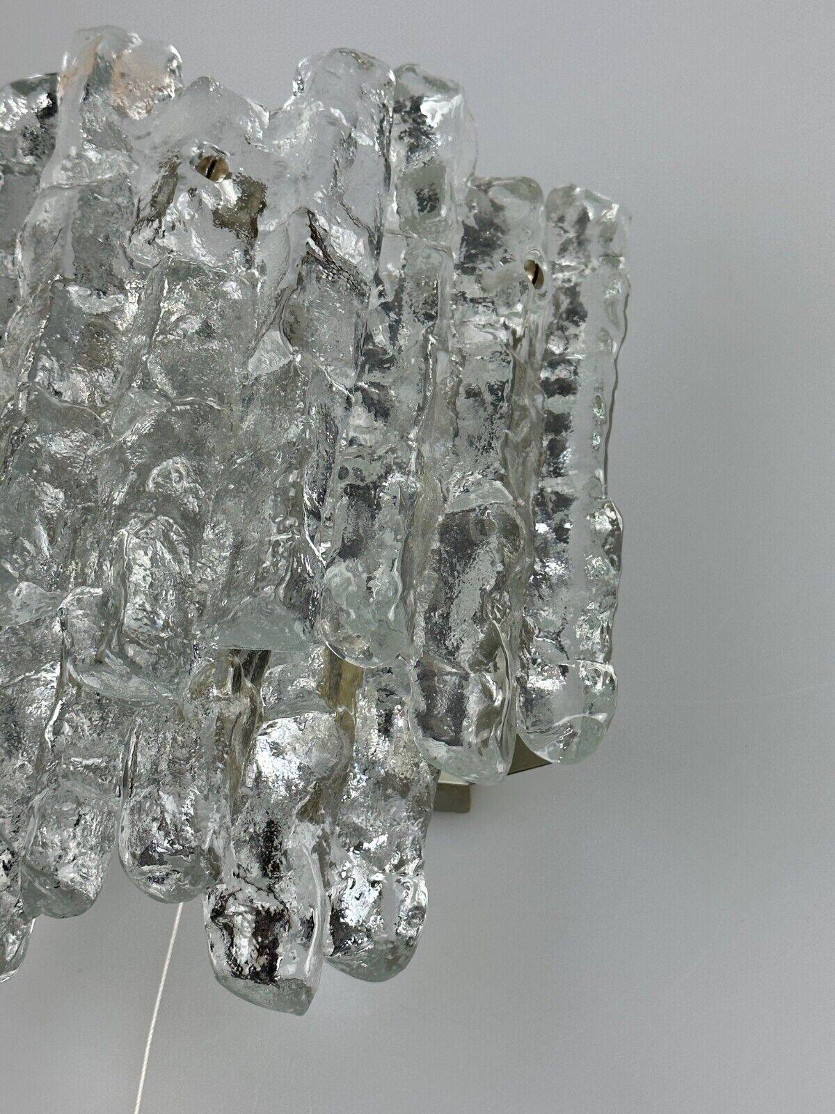 60s 70s wall lamp J.T. Kalmar Austria Ice Glass Wall Sconce Space Age