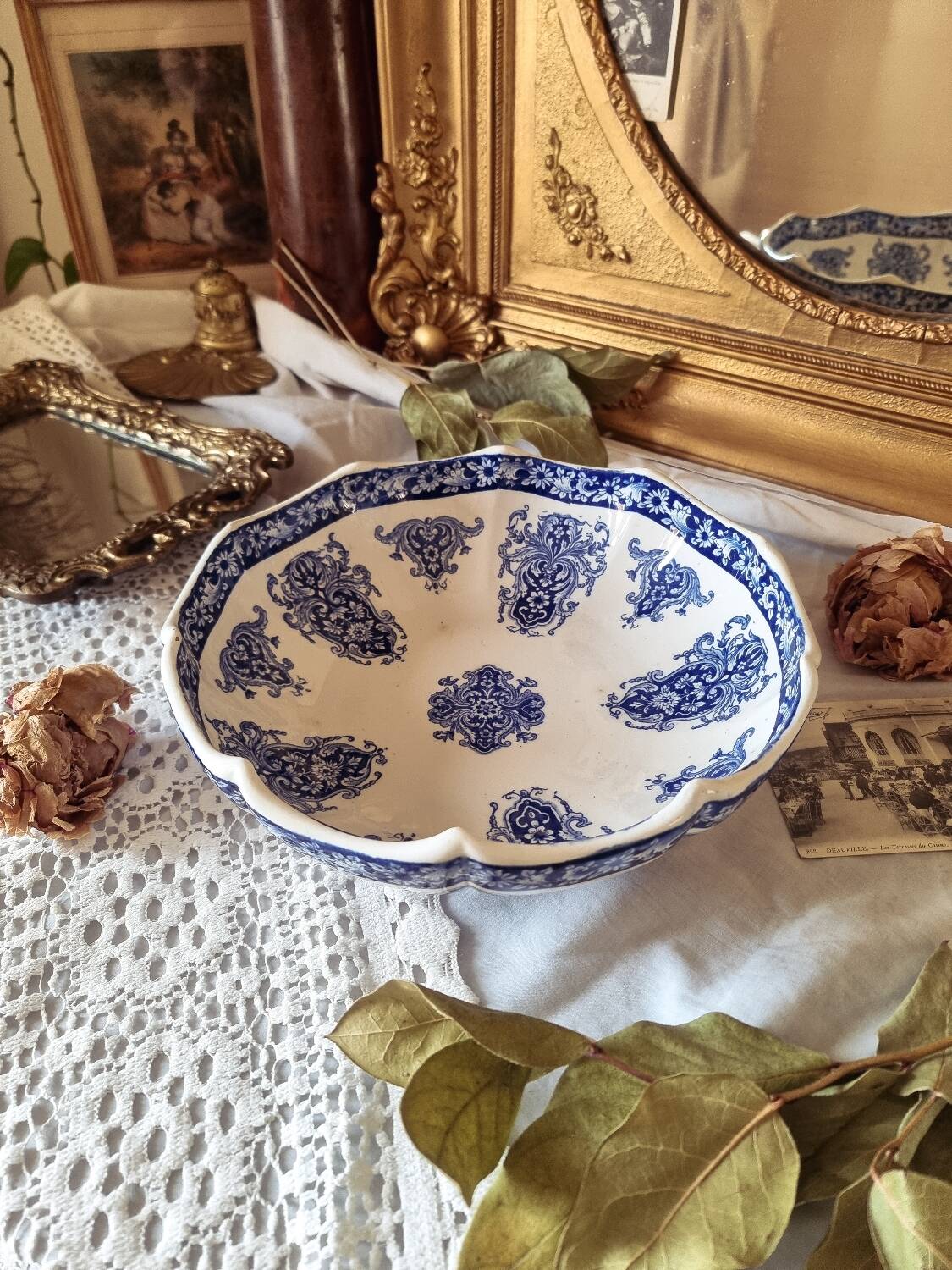 Large ironstone salad bowl, GIEN