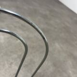 Postmodern chrome metal magazine rack from the 80s