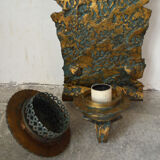 Pair of patinated wrought iron sconces