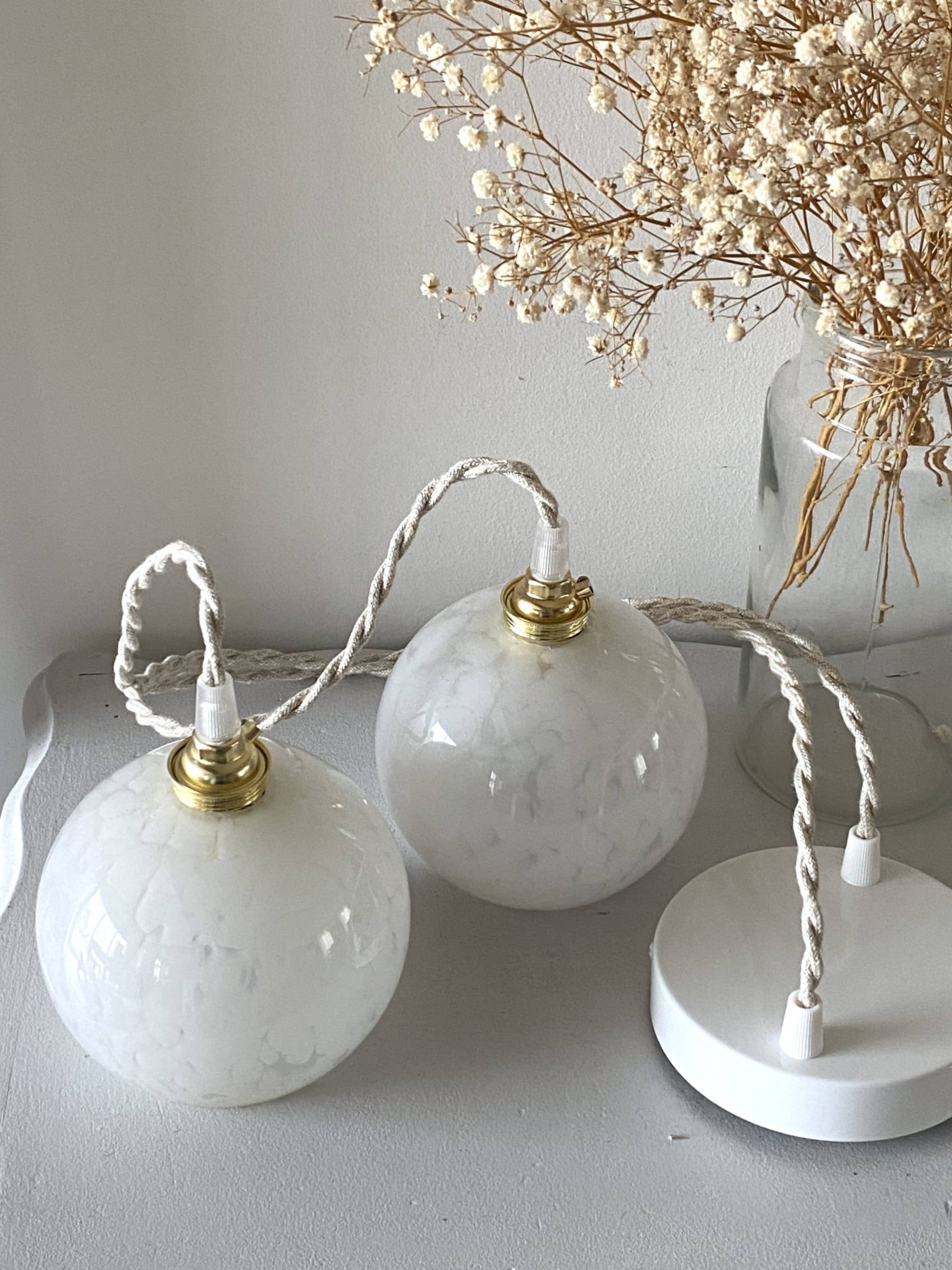 Clichy white glass cascade pendant light