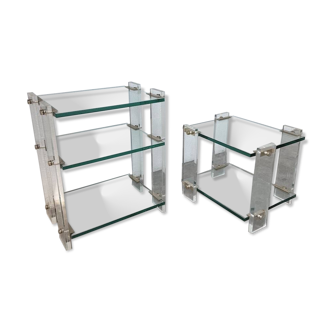 Glass and Plexiglas consoles from the 80s