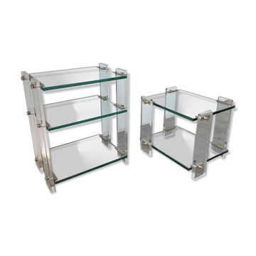 Glass and Plexiglas consoles from the 80s
