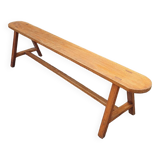 Vintage solid oak bench, 1950s