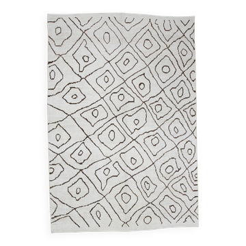 Tapis kilim marocain blanc et marron