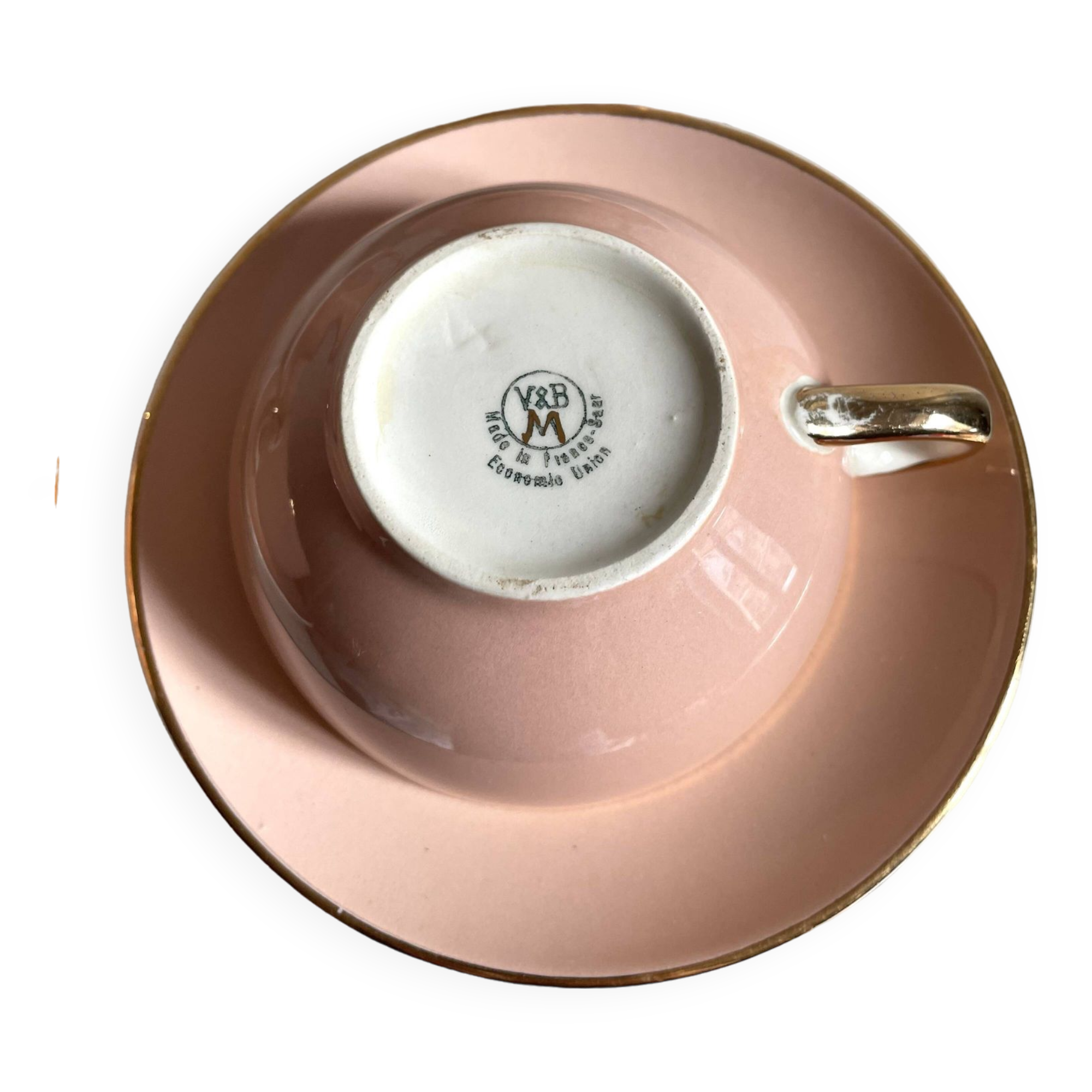 Set of seven pink Villeroy Boch porcelain cups