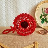 iron candle holder vintage red cellar rat