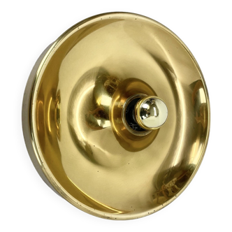 Large 39cm golden charlotte perriand style disc wall lights, germany 1960s