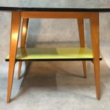 Table en Formica jaune 2 plateaux, 50’s