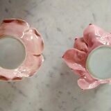 Pink artichoke-shaped candle holder in slip