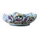 Lobé dish, melonnière in Gien earthenware decoration blue and ochre pattern 1960